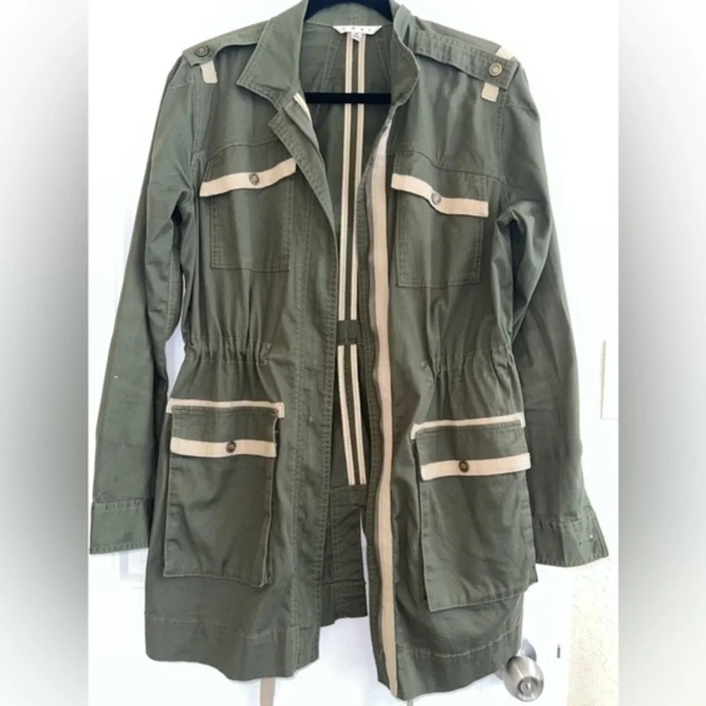 Cabi Anorak Zip Jacket Army Green Olive Women’s Classic Fall Light Coat